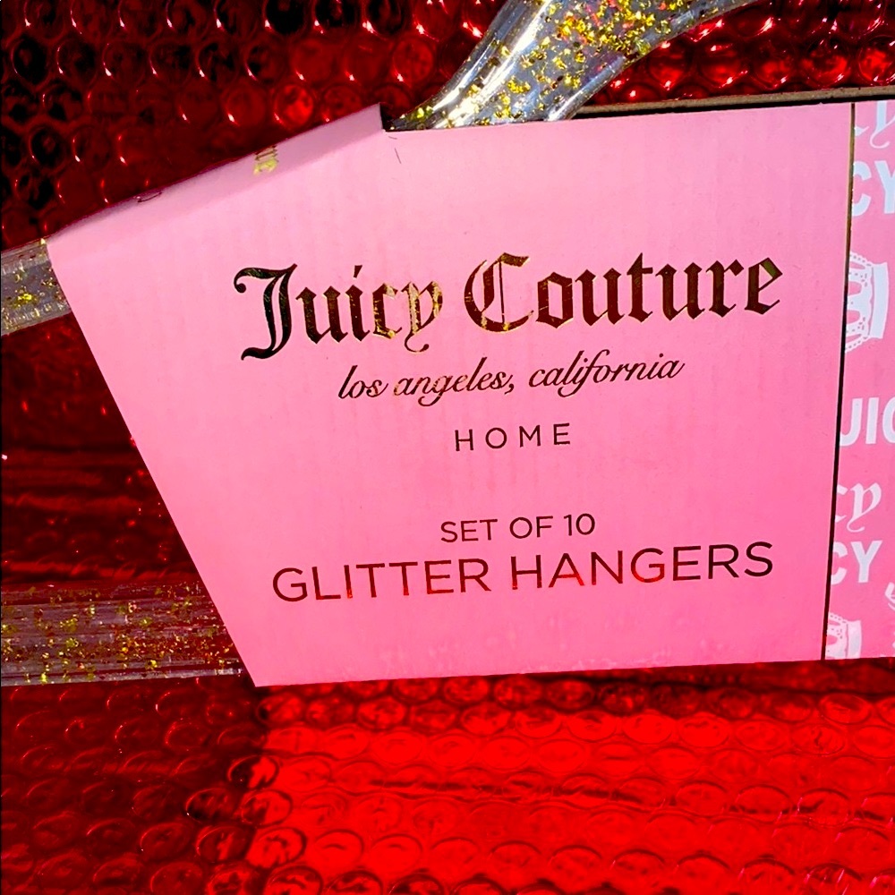 Juicy Couture Glitter Hangers (10) w/ 6pc Face Mask (16 pc Set) - Picture 4 of 5